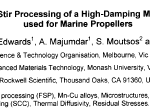 Friction-Stir Processing of a High-Damping Mn-Cu Alloy used for Marine Propellers