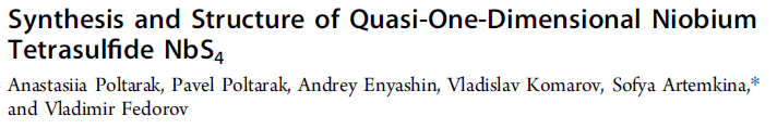 Read more about the article Synthesis and Structure of Quasi-One-Dimensional Niobium Tetrasulfide NbS₄