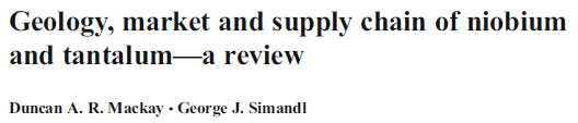 Read more about the article Geology, market and supply chain of niobium and tantalum—a review