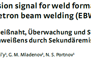 Secondary-Emission signal for weld formation monitoring and control in eletron beam welding (EBW)