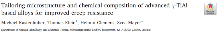 Read more about the article Tailoring microstructure and chemical composition of advanced γ-TiAl based alloys for improved creep resistance