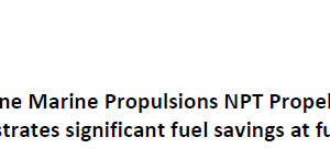 Stone Marine Propulsions NPT Propeller demonstrates significant fuel savings at full scale