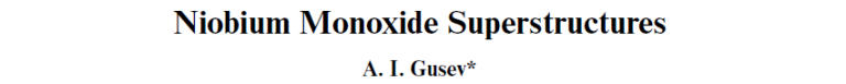 Read more about the article Niobium Monoxide Superstructures