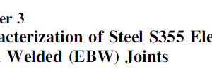 Characterization of Steel S355 Electron Beam Welded (EBW) Joints