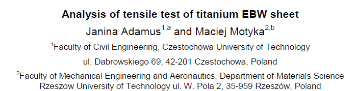 Read more about the article Analysis of tensile test of titanium EBW sheet
