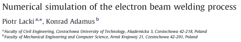 Read more about the article Numerical simulation of the electron beam welding process