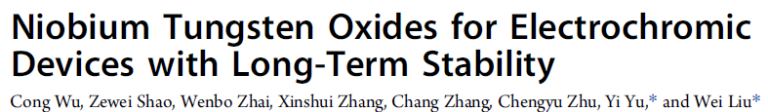 Read more about the article Niobium Tungsten Oxides for Electrochromic Devices with Long-Term Stability