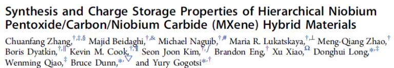 Read more about the article Synthesis and Charge Storage Properties of Hierarchical Niobium Pentoxide_Carbon_Niobium Carbide (MXene) Hybrid Materials