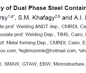 Weldability of Dual Phase Steel Containing Boron