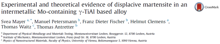 Read more about the article Experimental and theoretical evidence of displacive martensite in an intermetallic Mo-containing γ-TiAl based alloy