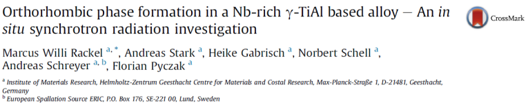 Read more about the article Orthorhombic phase formation in a Nb-rich γ-TiAl based alloy – An in situ synchrotron radiation investigation