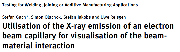 Read more about the article Utilisation of the X-ray emission of an electron beam capillary for visualisation of the beam-material interaction