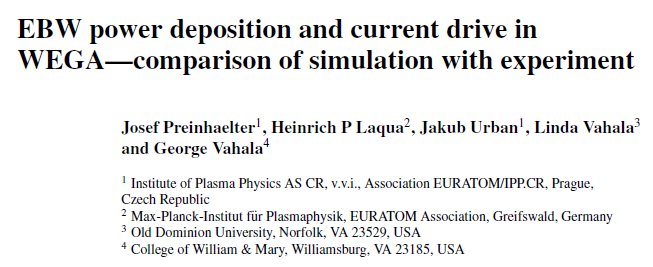 Read more about the article EBW power deposition and current drive in WEGA—comparison of simulation with experiment