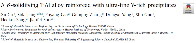Read more about the article A β-solidifying TiAl alloy reinforced with ultra-fine Y-rich precipitates