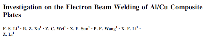 Read more about the article Investigation on the Electron Beam Welding of Al_Cu Composite Plates