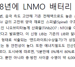 도시바가 2028년에 LNMO 배터리 실용화