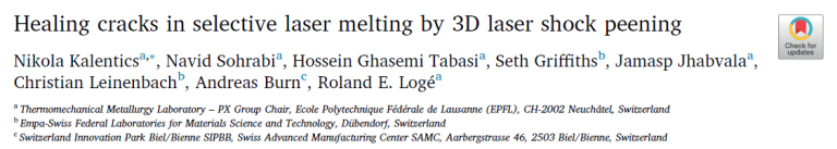 Read more about the article Healing cracks in selective laser melting by 3D laser shock peening