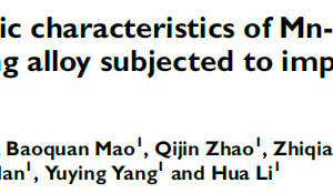 Dynamic characteristics of Mn-Cu high damping alloy subjected to impact load