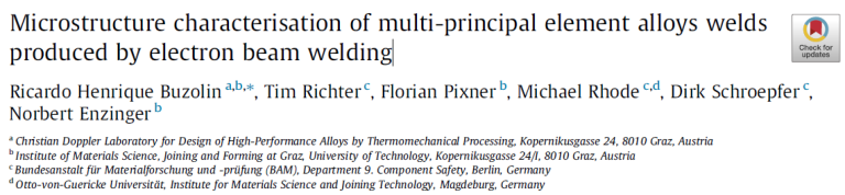 Read more about the article Microstructure characterisation of multi-principal element alloys welds produced by electron beam welding