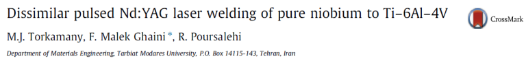 Read more about the article Dissimilar pulsed Nd YAG laser welding of pure niobium to Ti–6Al–4V