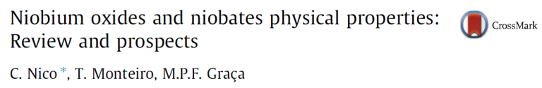 Read more about the article Niobium oxides and niobates physical properties Review and prospects