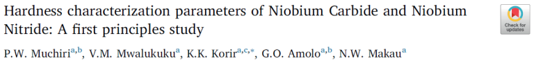 Read more about the article Hardness characterization parameters of Niobium Carbide and Niobium Nitride A first principles study