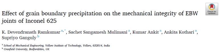 Read more about the article Effect of grain boundary precipitation on the mechanical integrity of EBW joints of Inconel 625