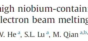 Additive manufacturing of a high niobium-containing titanium aluminide alloy by selective electron beam melting