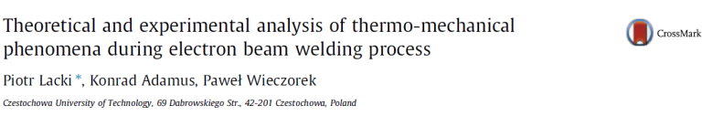 Read more about the article Theoretical and experimental analysis of thermo-mechanical phenomena during electron beam welding process