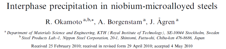 Read more about the article Interphase precipitation in niobium-microalloyed steels