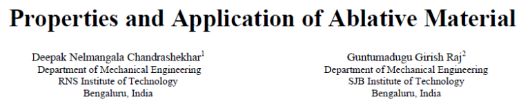 Read more about the article Properties and Application of Ablative Material