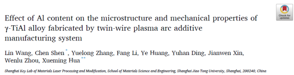 Effect of Al content on the microstructure and mechanical properties of γ-TiAl alloy fabricated by twin-wire plasma arc additive manufacturing system