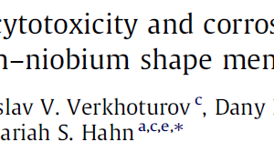 A comparative study of the cytotoxicity and corrosion resistance of nickel–titanium and titanium–niobium shape memory alloys