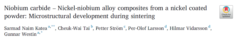 Read more about the article Niobium carbide – Nickel-niobium alloy composites from a nickel coated powder Microstructural development during sintering