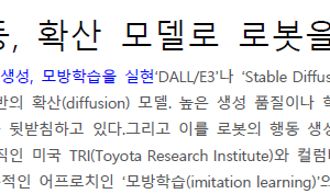 도요타 TRI 등, 확산 모델로 로봇을 가동
