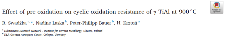 Read more about the article Effect of pre-oxidation on cyclic oxidation resistance of γ-TiAl at 900℃