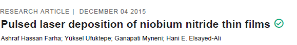 Read more about the article Pulsed laser deposition of niobium nitride thin films