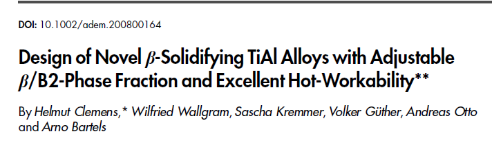 Read more about the article Design of Novel β-Solidifying TiAl Alloys with Adjustable βB2-Phase Fraction and Excellent Hot-Workability