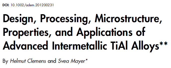 Read more about the article Design, Processing, Microstructure, Properties, and Applications of Advanced Intermetallic TiAl Alloys