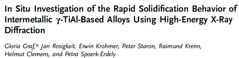 Read more about the article In Situ Investigation of the Rapid Solidification Behavior of Intermetallic γ-TiAl-Based Alloys Using High-Energy X-Ray Diffraction