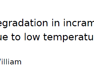 Damping degradation in incramute and sonoston due to low temperature storage.