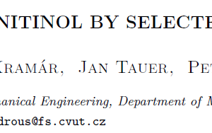WELDING OF NITINOL BY SELECTED TECHNOLOGIES