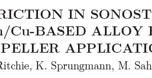 INTERNAL FRICTION IN SONOSTON – A HIGH DAMPING Mn_Cu-BASED ALLOY FOR MARINE PROPELLER APPLICATIONS