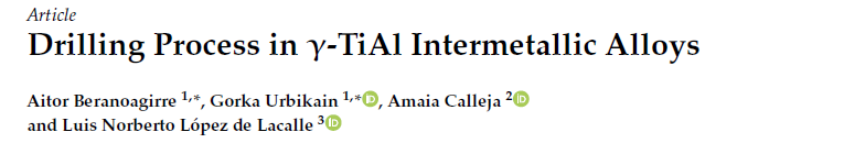 Read more about the article Drilling Process in γ-TiAl Intermetallic Alloys