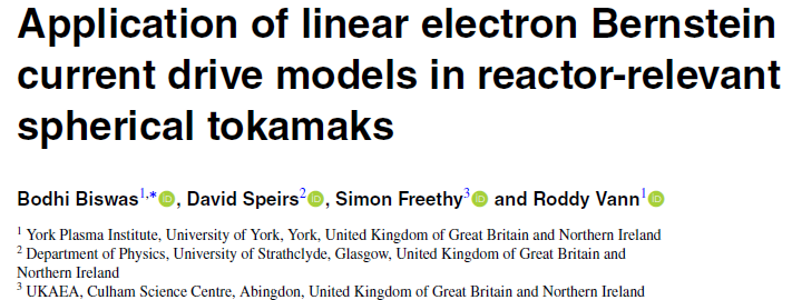 Read more about the article Application of linear electron Bernstein current drive models in reactor-relevant spherical tokamaks