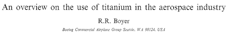 Read more about the article An overview on the use of titanium in the aerospace industry