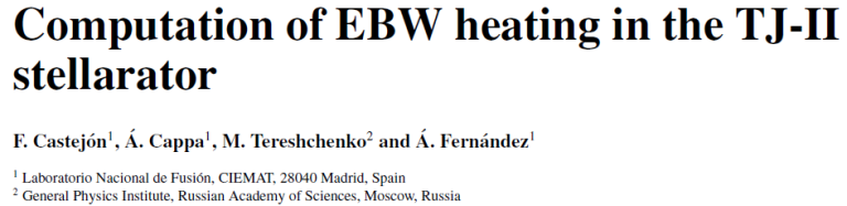 Read more about the article Computation of EBW heating in the TJ-II stellarator