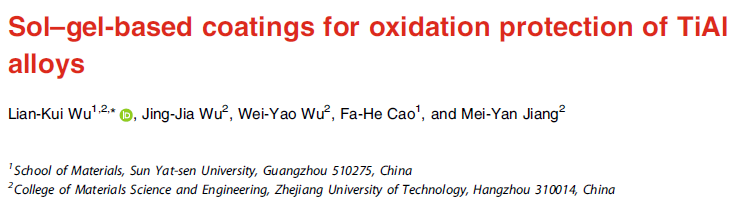 Read more about the article Sol–gel-based coatings for oxidation protection of TiAl alloys