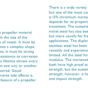 Comparative properties of propeller alloys