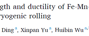 Enhancing yield strength and ductility of Fe-Mn-C-xAl (x = 0, 3) high manganese steel by cryogenic rolling